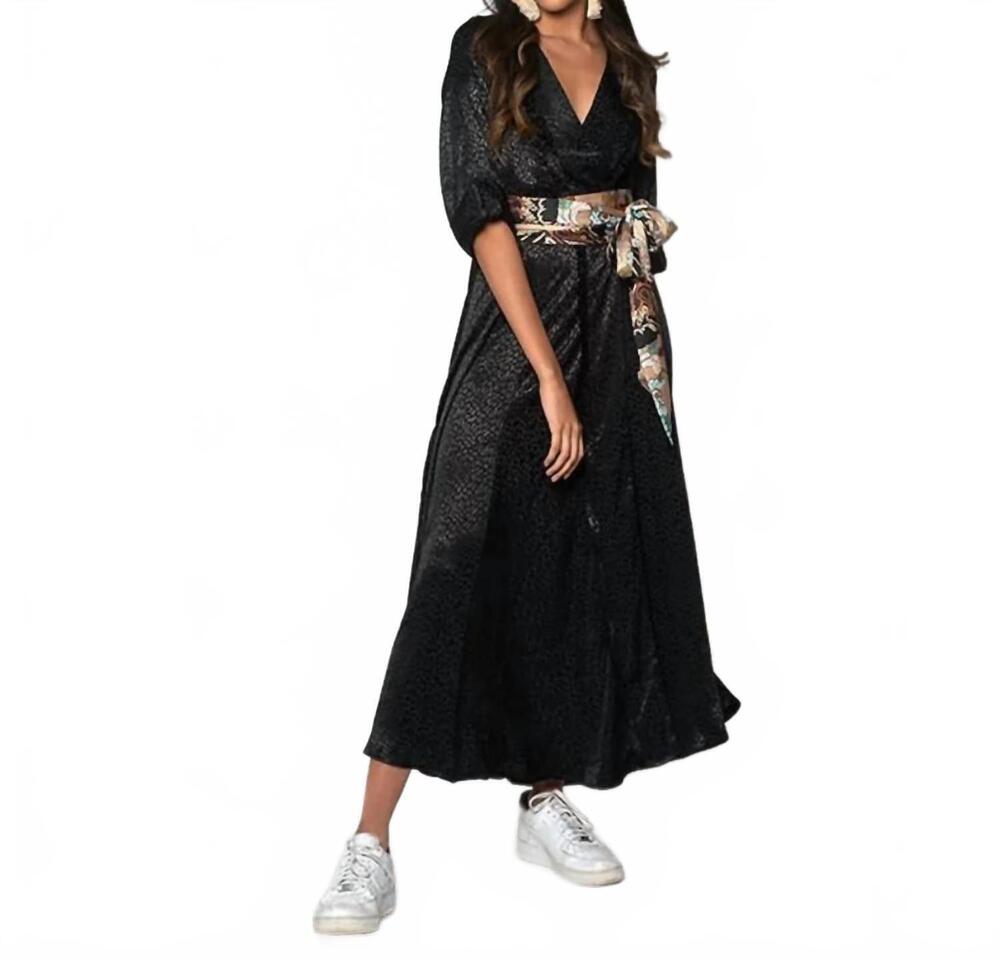 NEW Z&L EUROPE lawery wrap dress in black